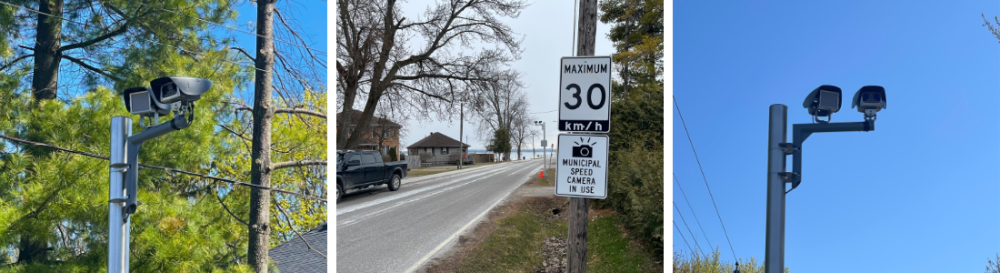 three images of the speed cameras